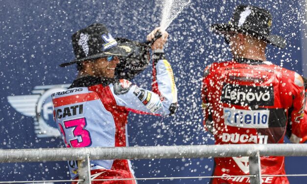 Con Bastianini y Bautista, Ducati festejó en MotoGP y WSBK el mismo día