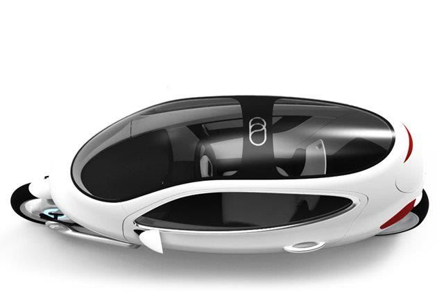 Lit Motors C-1 EV desde arriba muestra su techo transparente