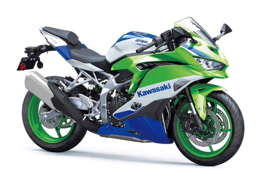 Ninja ZX-4RR 40 Aniversario verde, blanca y azul