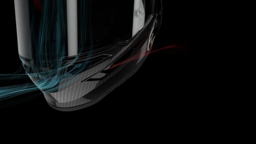 Apertura para el flujo de aire den la mentonera del Casco Alpinestars Supertech R10 