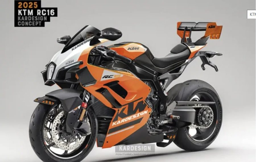 La KTM RC 16C Kardesign es naranja y tiene un inmenso alerón trasero tipo Fórmula 1