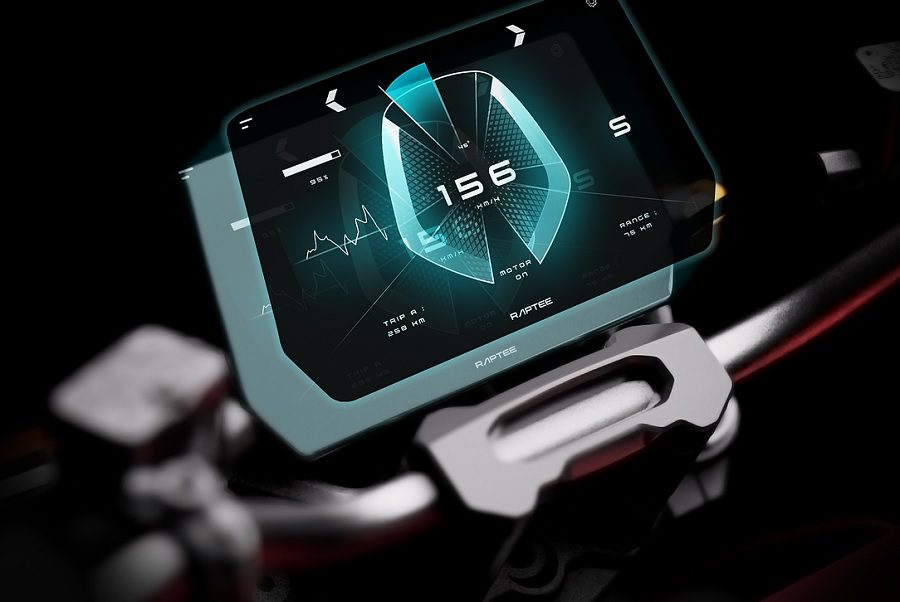 Pantalla digital trapezoidal de la Raptee india 