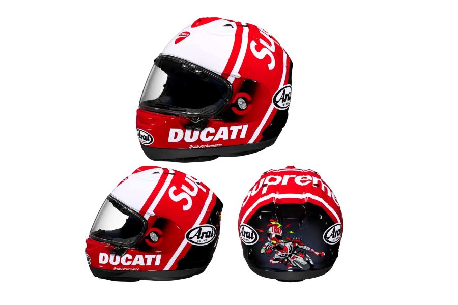 Casco Arai temático que viene junto a la Streetfighter