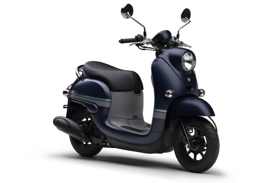 Scooter Retro Yamaha Vino azul con detalles grises y celestes