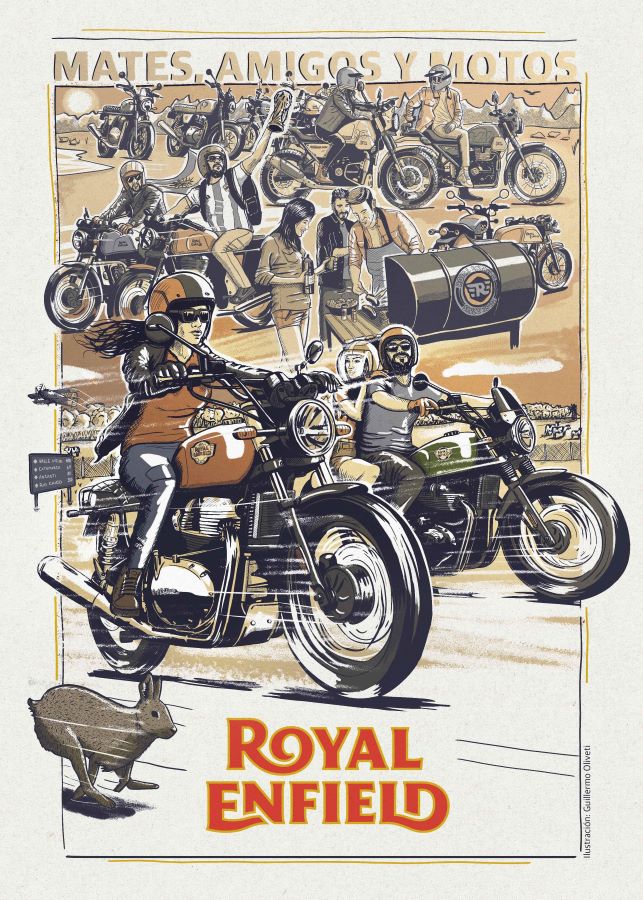 Mates, amigos y motos, el trabajo ganador del certamen de diseño digital de Royal Enfield Argentina. Mates, amigos y motos, el trabajo ganador del certamen de diseño digital de Royal Enfield Argentina.