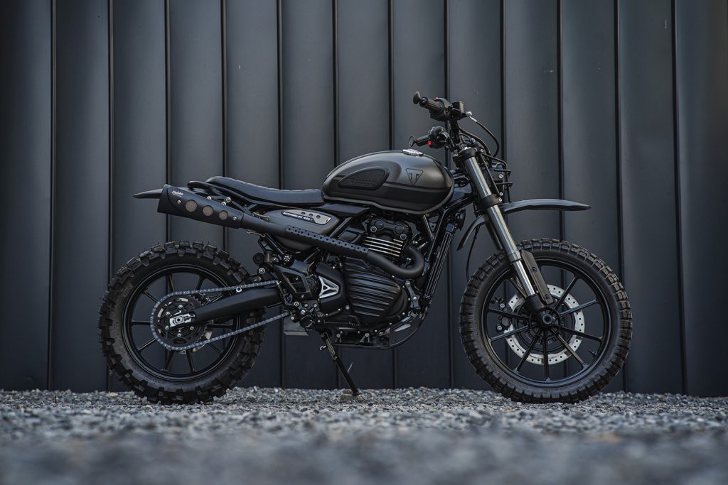 La Diabolus Srambler de K-Speed es una personalización de la Triumph Scrambler X 400 totalmente negra