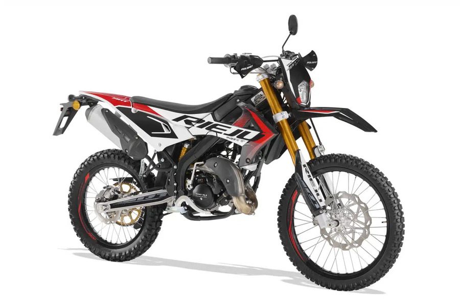 Rieju MRT 50 Enduro blanca, roja y negra.