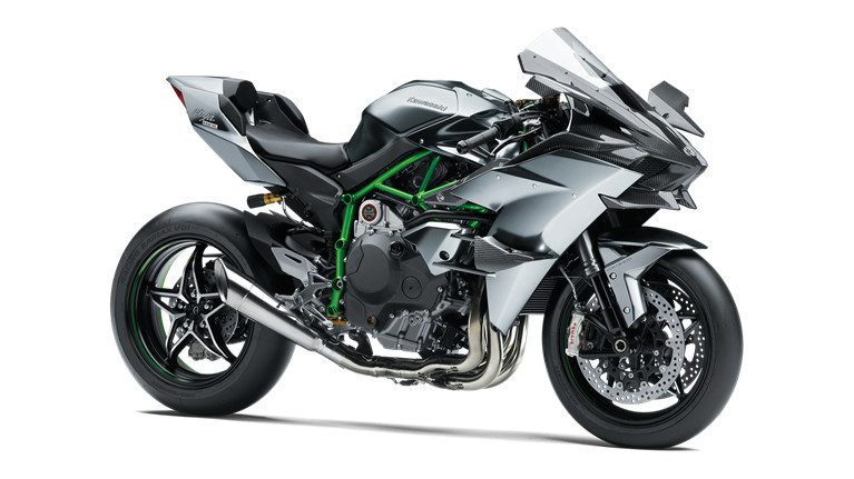 Una H2R de 2014, negra con el basculante verde. Una H2R de 2014, negra con el basculante verde.