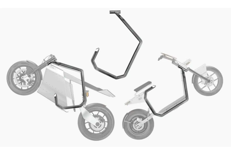 Los modelos Ekka M-1 Performance y CS-1 City Scooter comparten el mismo bastidor. Los modelos Ekka M-1 Performance y CS-1 City Scooter comparten el mismo bastidor.