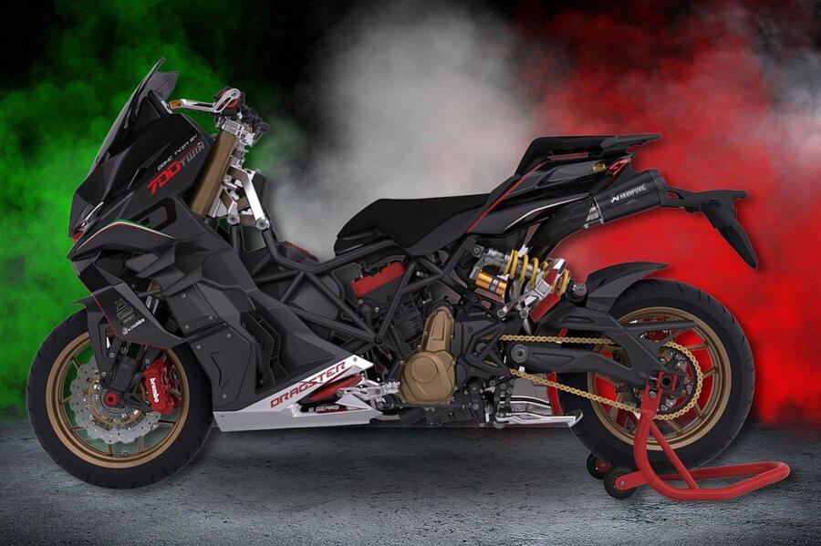 El Dragster 700 Twin representa el punto más alto de Italjet en términos de innovación. El Dragster 700 Twin representa el punto más alto de Italjet en términos de innovación.