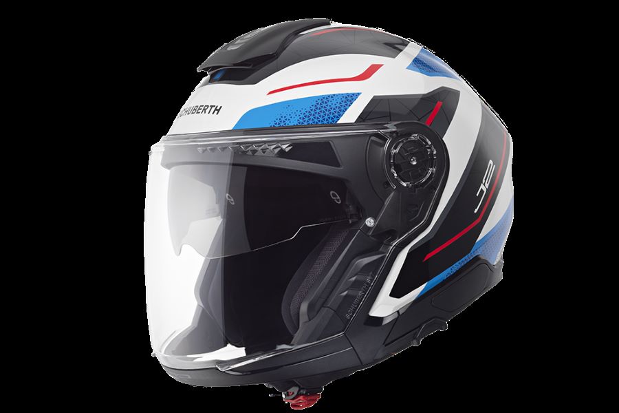Casco Schuberth J2 con mentonera desmontable de perfil lateral.