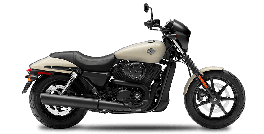 Un modelo street 500 blanco, que fue parte de la línea "Street", que también incluía una Street 750.