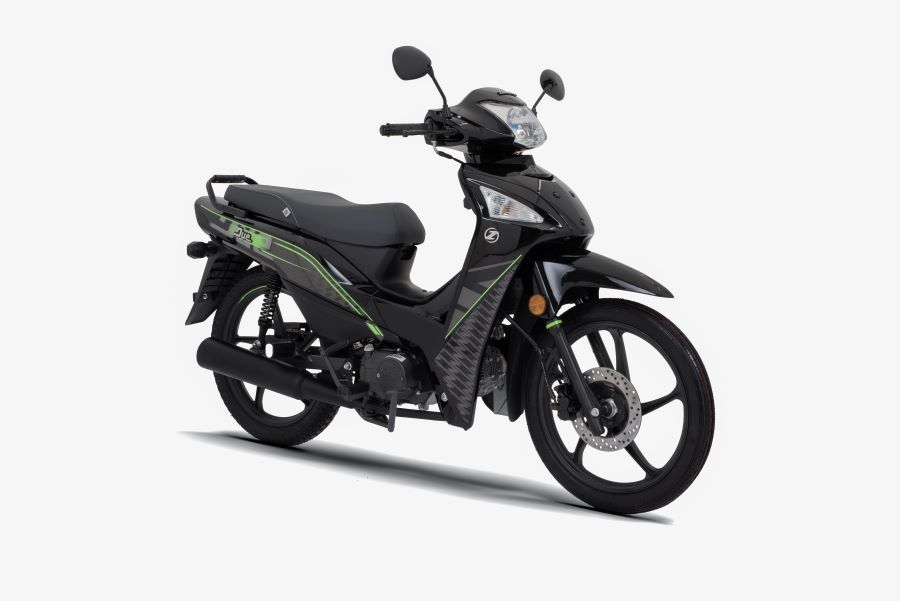 Zanella DUE 125 Sport negra con vivos verdes brillantes