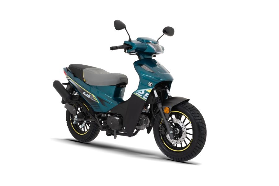 Nueva Zanella ZB 125 Sport en celeste metálico y verde flúo