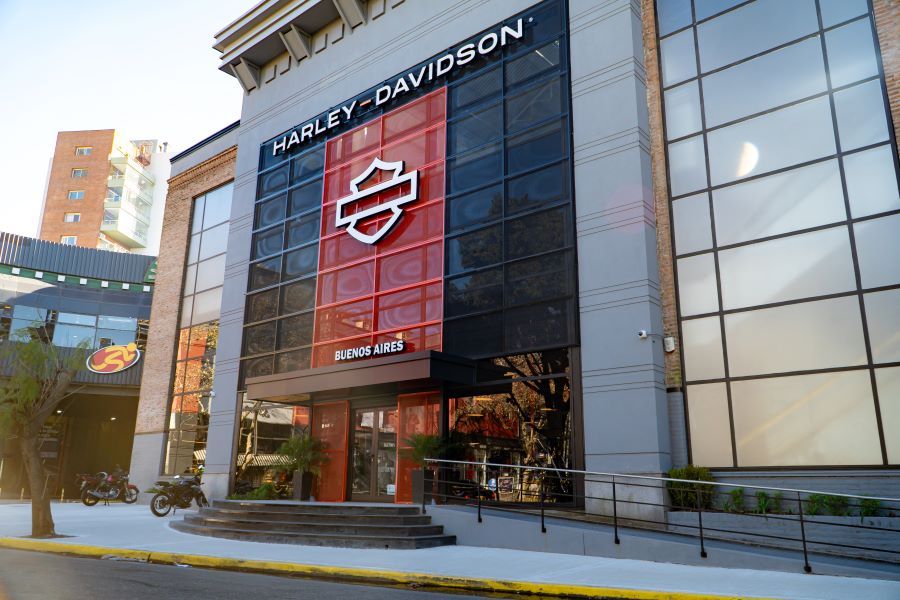 frente del único local de Harley-Davidson en Argentina, ubocado en Olivos, Buenos Aires