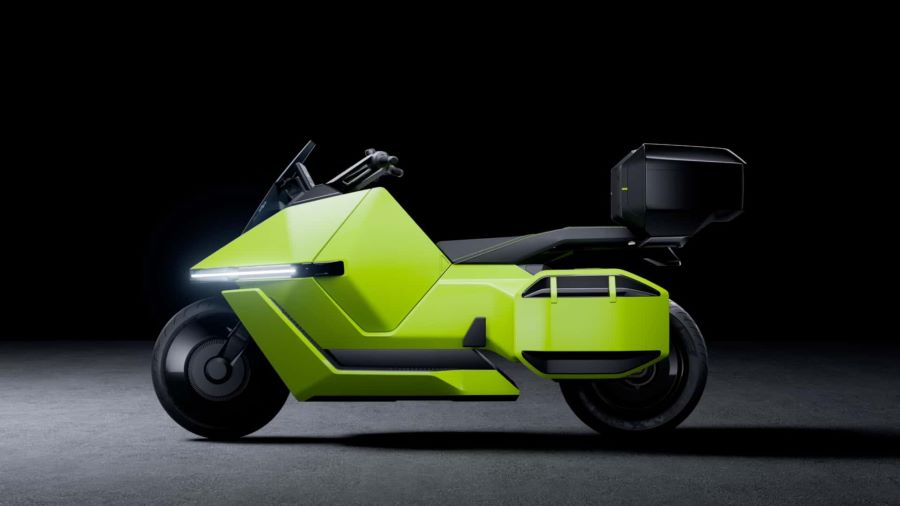 Un scooter eléctrico Omoway OMO X visto desde su lateral izquierdo 