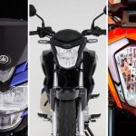 Imagen tríptico de faros de motos 250 cc