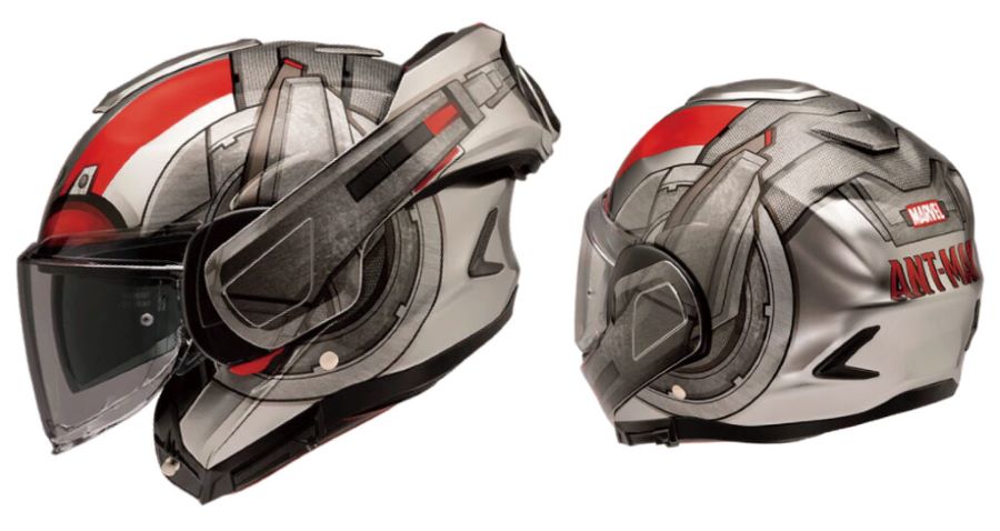 Imagen de dos cascos HJC F100 Ant-Man