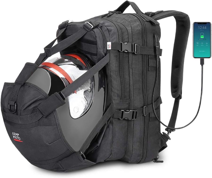 Mochila para llevar casco de moto
