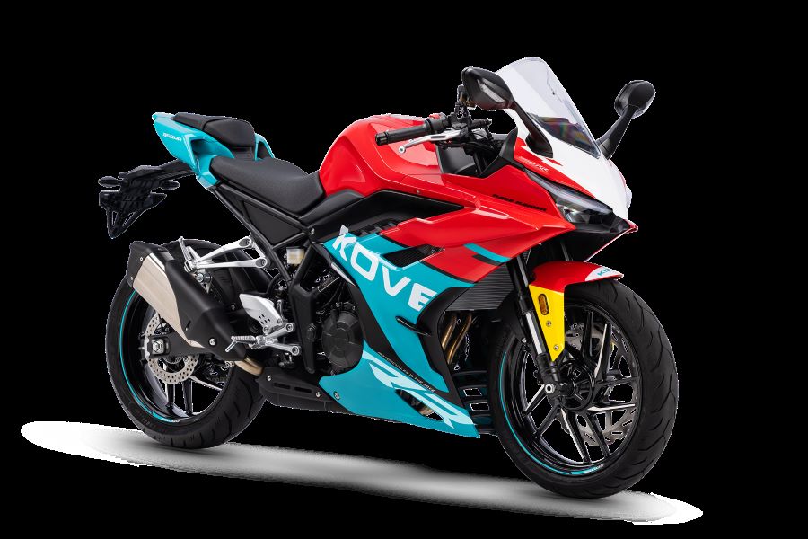 Lateral derecho de una moto Kove 350RR