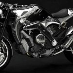 Vista lateral izquierda de una moto artesanal Midual Type 1 Serie 3