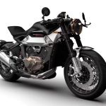 QJMotor Equus 600, un V4 en territorio Café Racer Vista lateral derecha en perspectiva de una Equus 600 V4 Café Racer negra