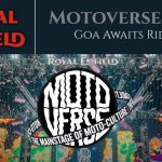 El cartel que publicita el Motoverse 2025 en Goa, India