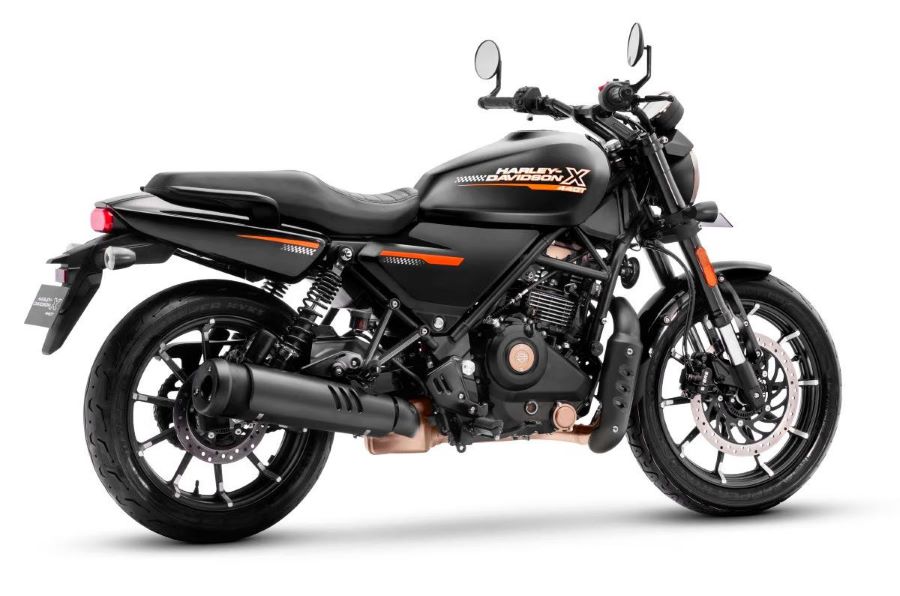Vista lateral derecha de una Harley-Davidson X440 T negra