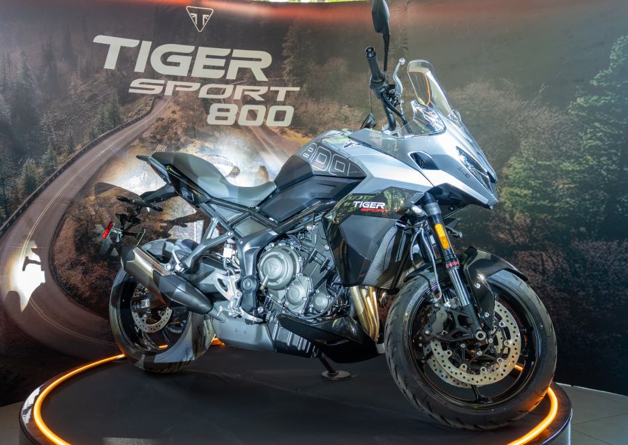 La Moto Triumph Tiger Sport 800 durante su presentación en Argentina