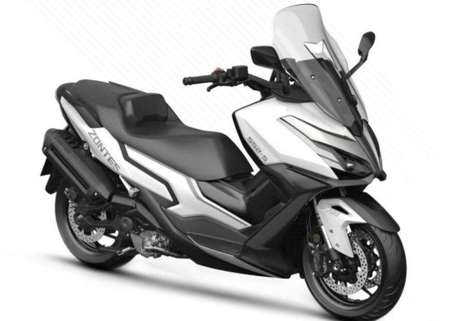 Perfil derecho de un scooter Zontes 552S gris