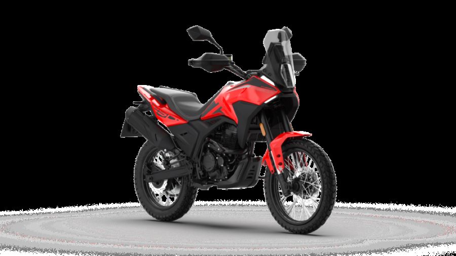 La versión roja de la moto Morbidelli T250X