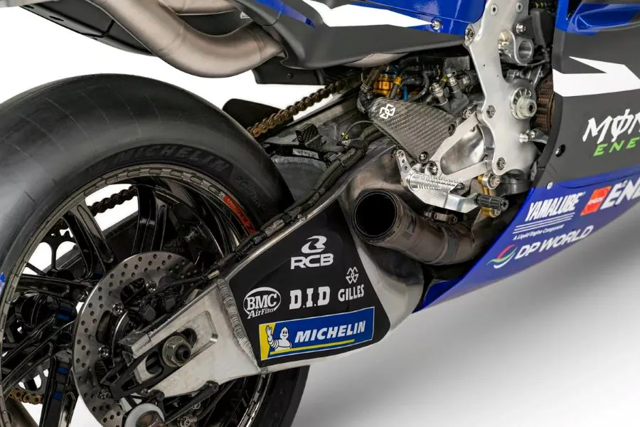 Una máquina Yamaha V4 de MotoGP