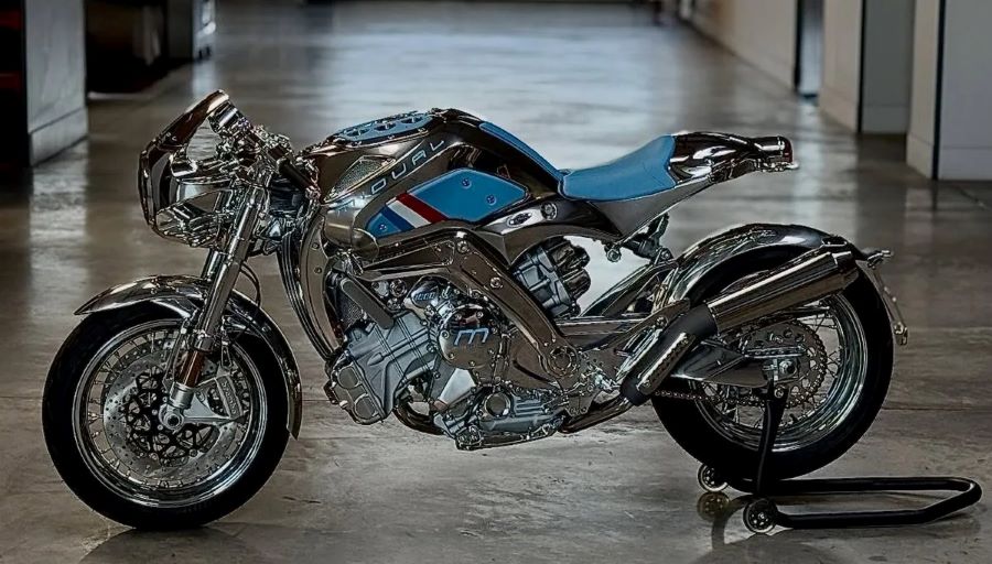 Lateral izquierdo de una moto Midual Francaise