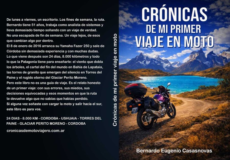 Tapa y contrata del libro Crónicas de mi primer viaje en moto