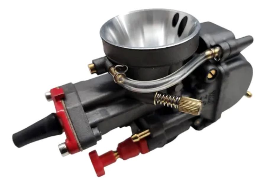 Un carburador de moto cortina plana completo
