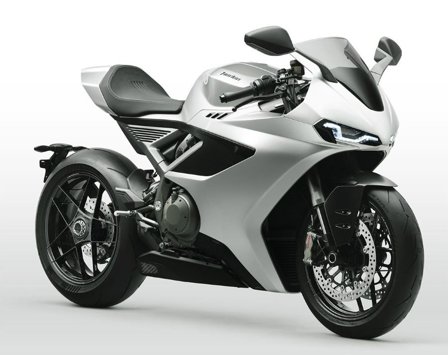Lateral derecho de una superbike británica Norton Manx R 