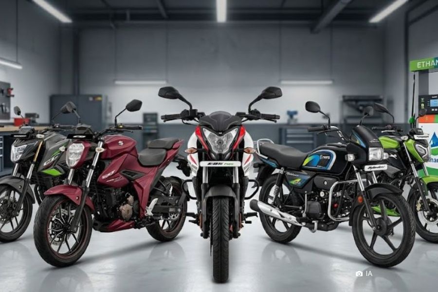 Una imagen creada con IA muestra cinco motos que funcionan a Flex fuel
