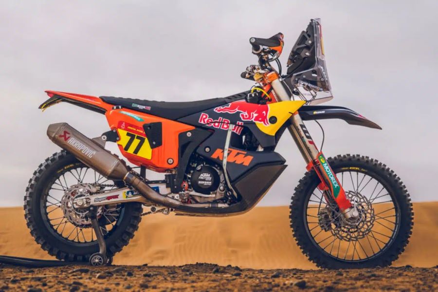 La KTM 450 Rally co la que Luciano benavides ganó el Dakar 2025