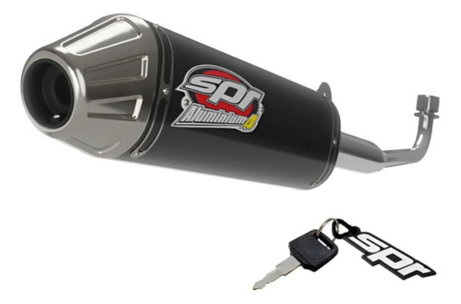 Escape deportivo de una moto 110 cc