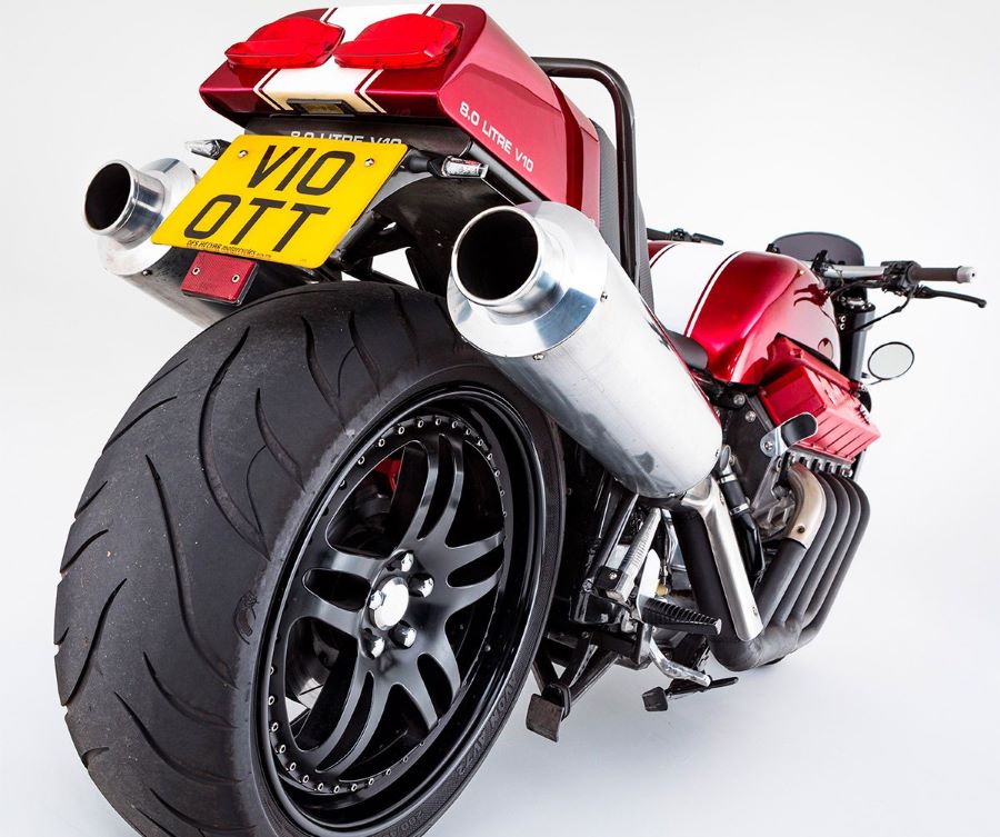 Allen Millyard Viper V10: la moto de 500 CV sale a subasta Salidas de escape de la moto Allen Millyard Viper V10