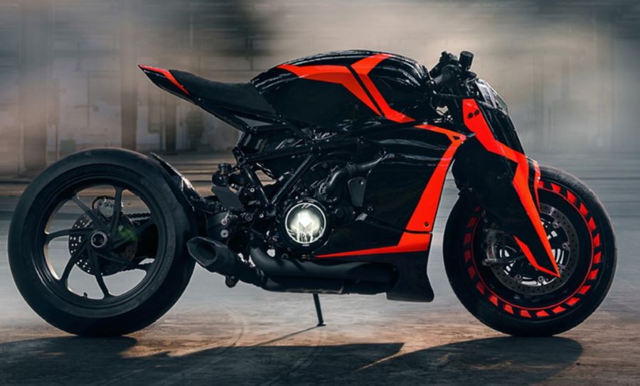 DA#22 Ultron: La hipermoto que se diseñó al revés lateral derecho de una moto Diamond Atelier DA22 Ultron