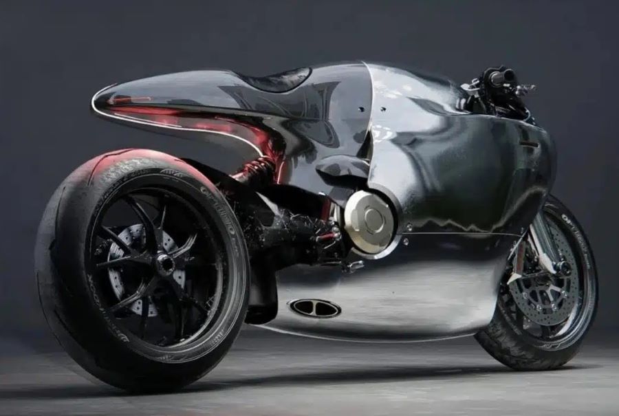 Vista lateral en perspectiva trasera de una Ducati 821 de Bandit9