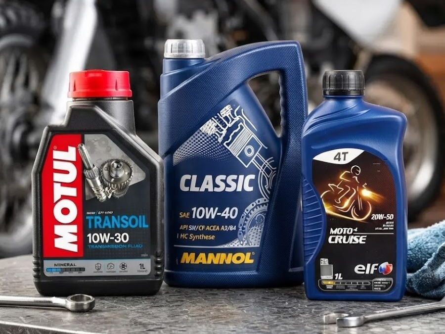 Tres envases de aceite para moto 125