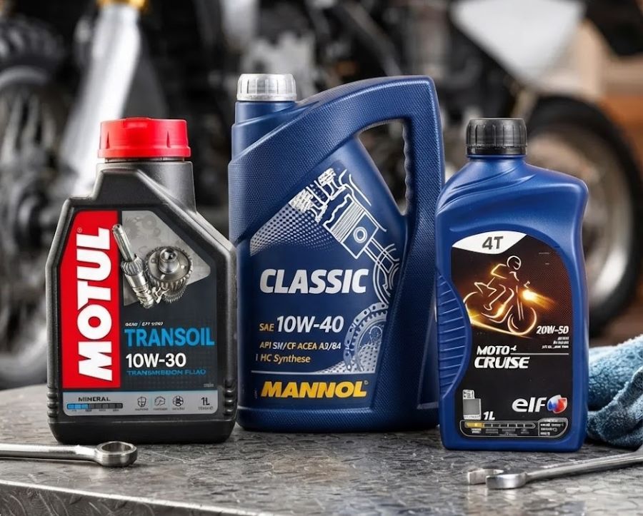 Tres envases de aceite para moto 125