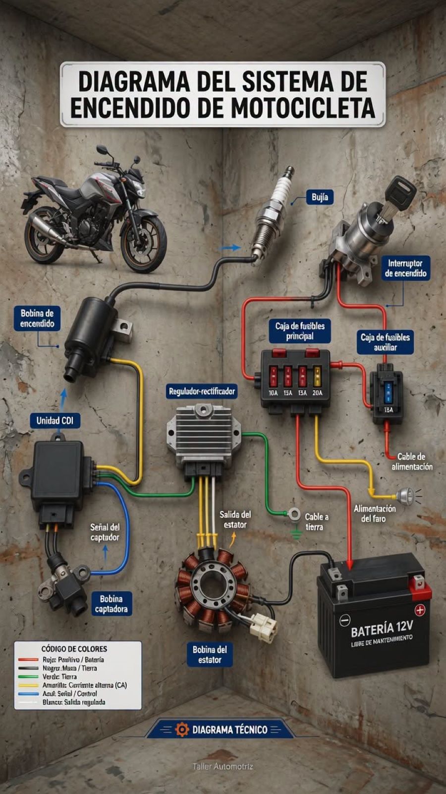 Diagrama de encendido de una moto
