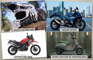 Un mix de imágenes de motos y cascos