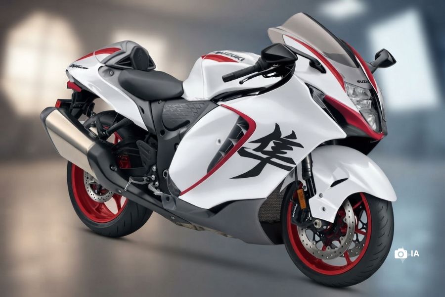 Lateral derecho de una Suzuki Hayabusa 2027 edición especial 