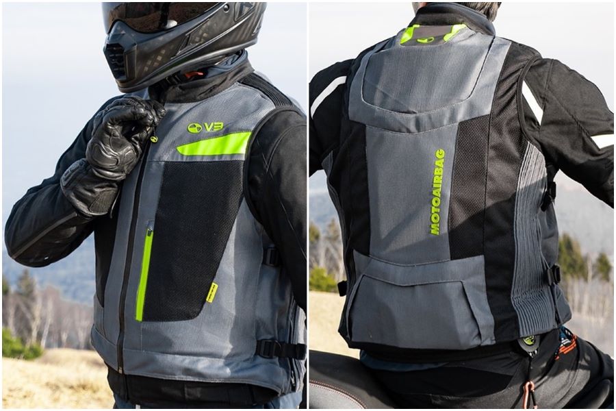 frente y dorsa de una chaqueta Motoairbag