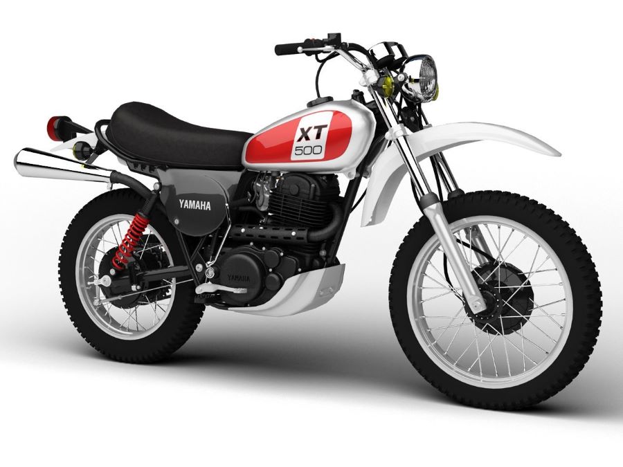 Lateral de una moto Yamaha XT500