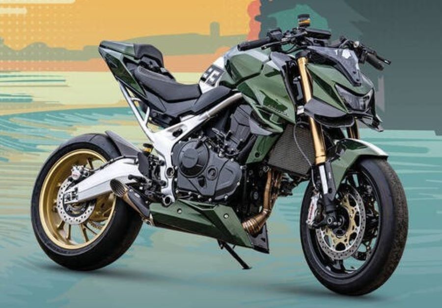 Mugen, la Hornet portuguesa que arrasa en Honda Customs 2026 Una moto Honda Hornet modificada en color verde oliva